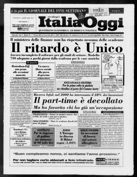 Italia oggi : quotidiano di economia finanza e politica